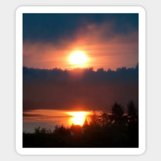 Golden Columbia River Sunrise 5 Sticker